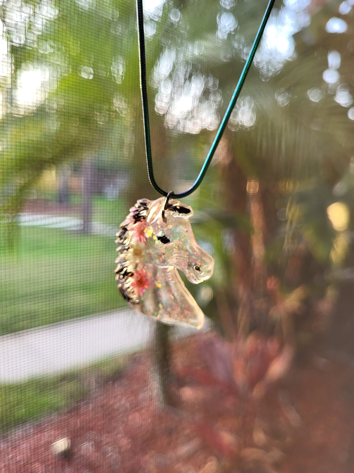 Sparkly Horse Head Necklace