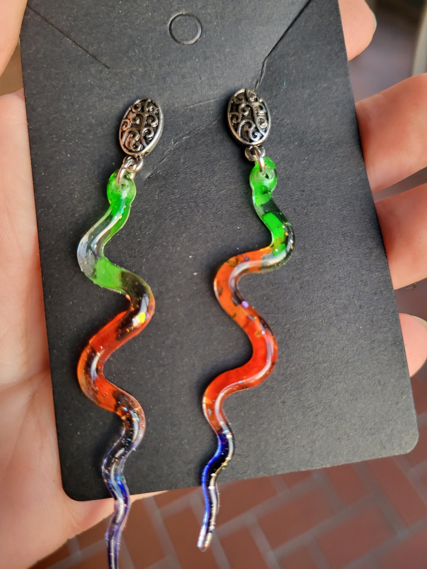 Bright Snake Post Earrings