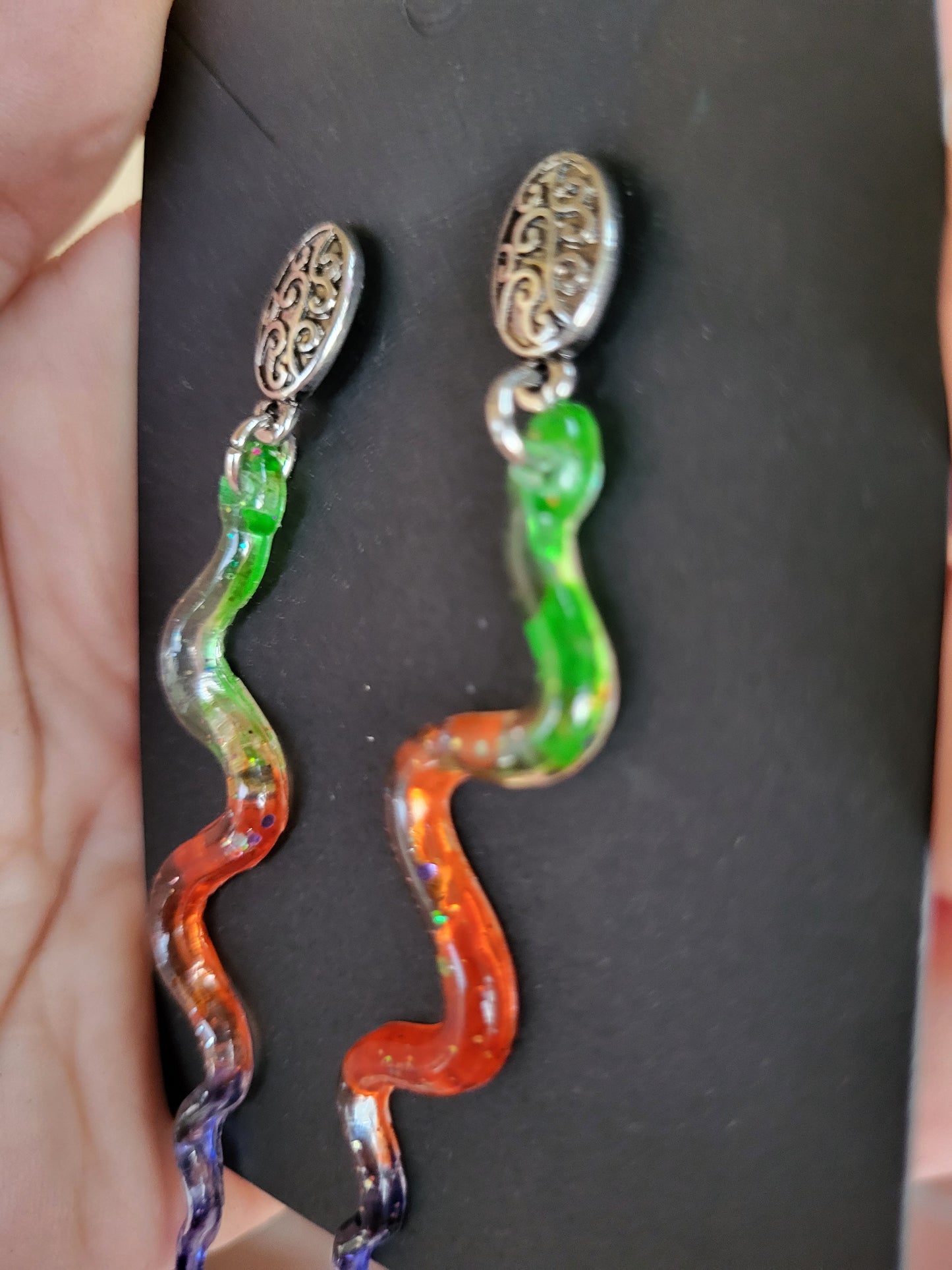 Bright Snake Post Earrings