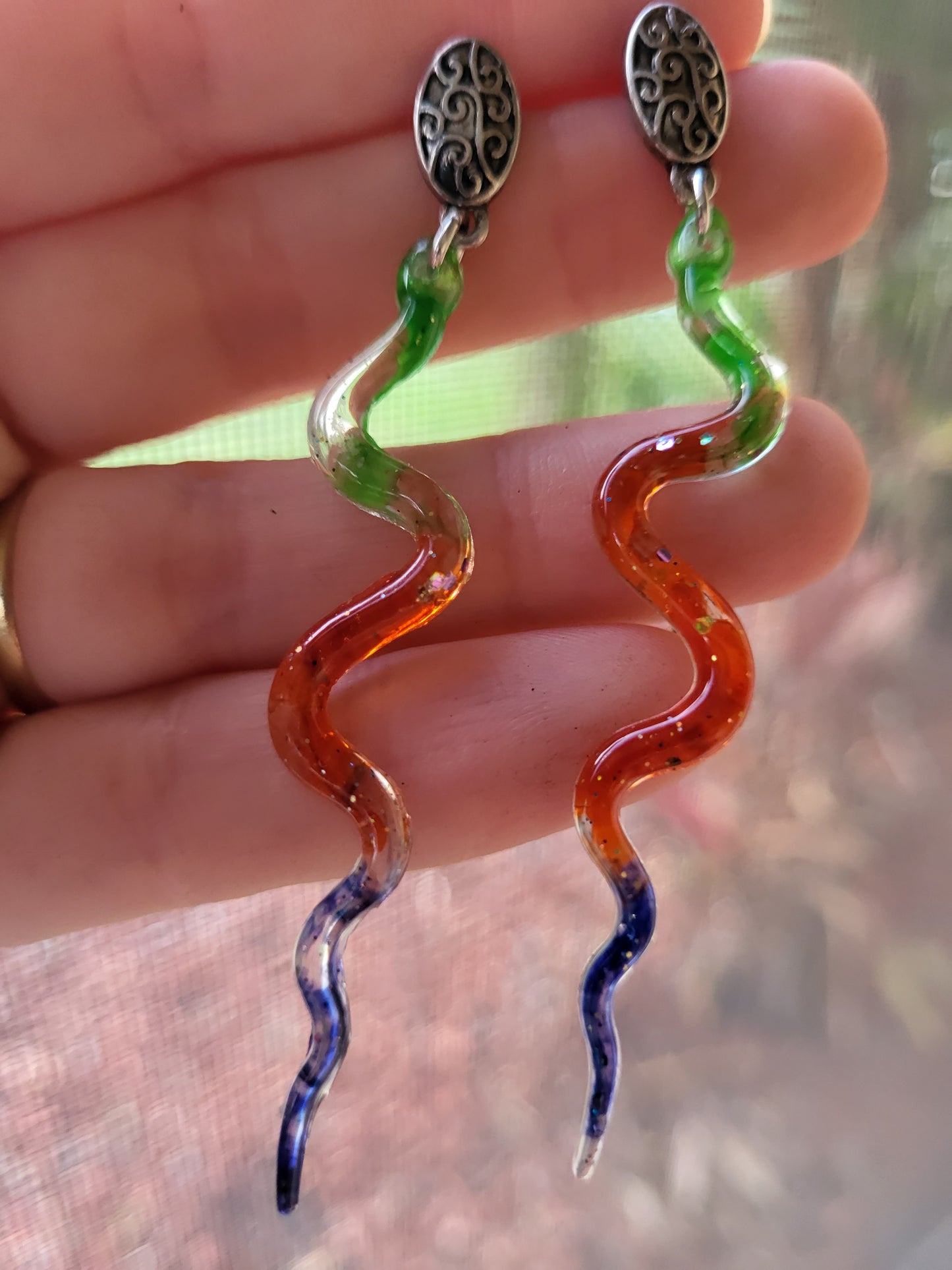 Bright Snake Post Earrings