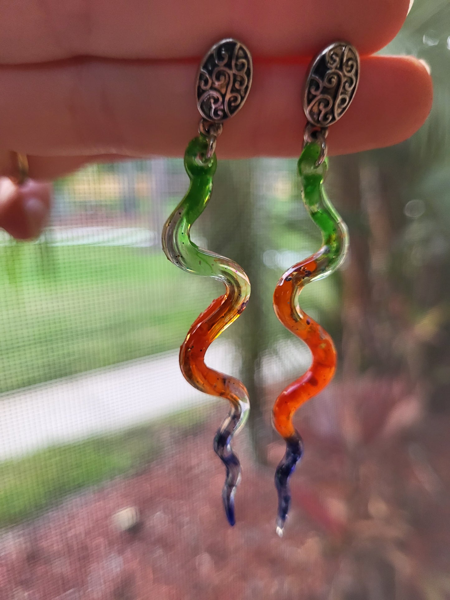 Bright Snake Post Earrings