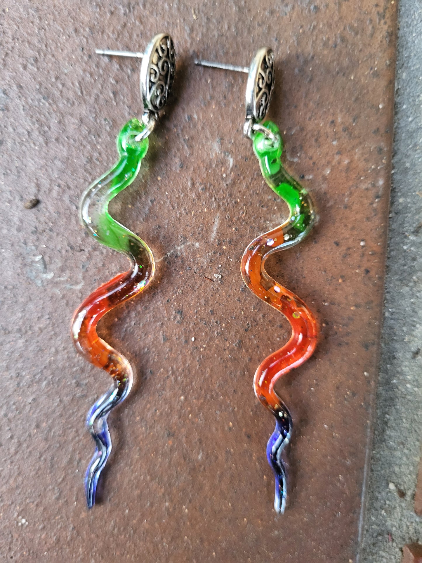 Bright Snake Post Earrings