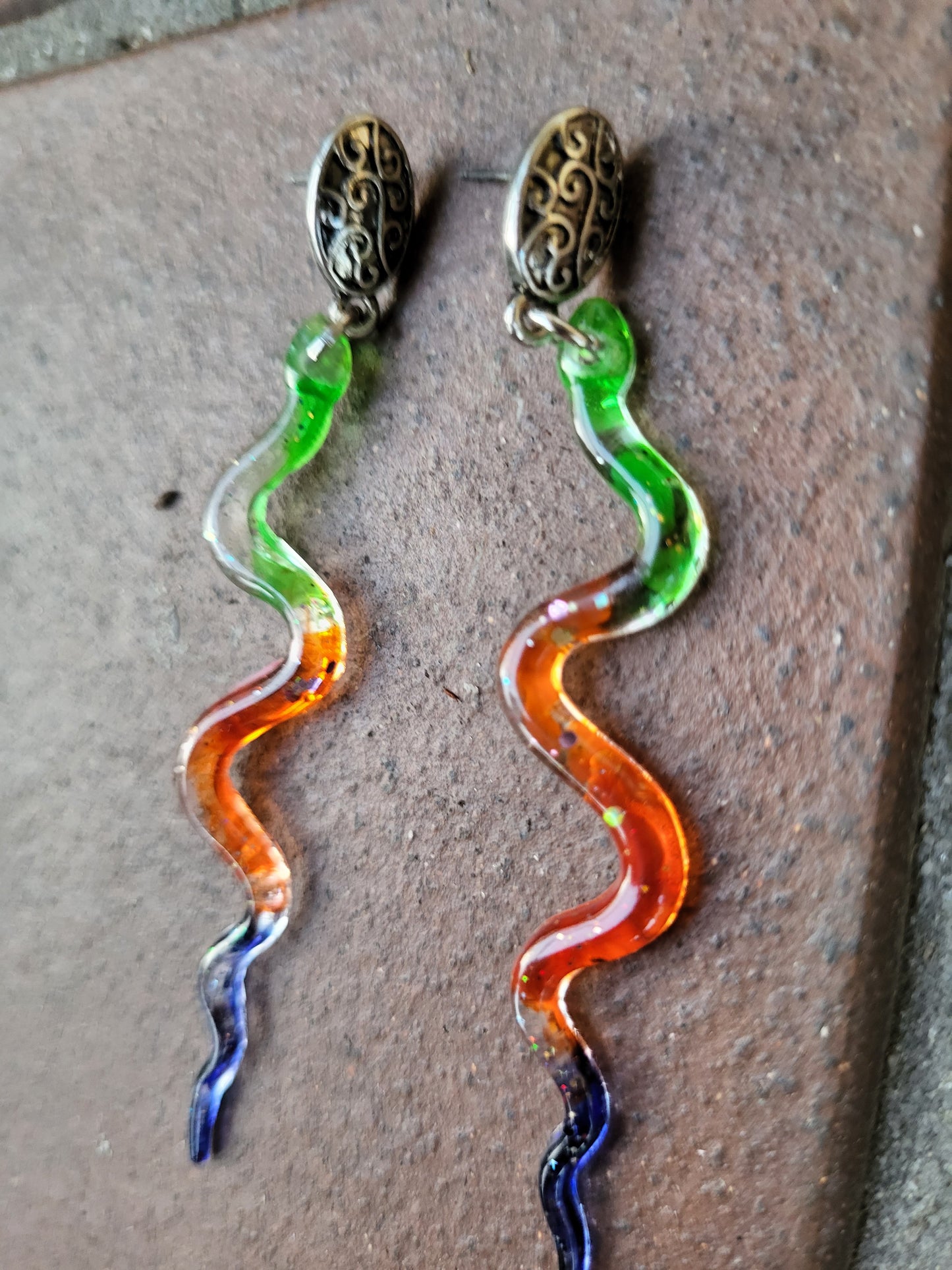 Bright Snake Post Earrings