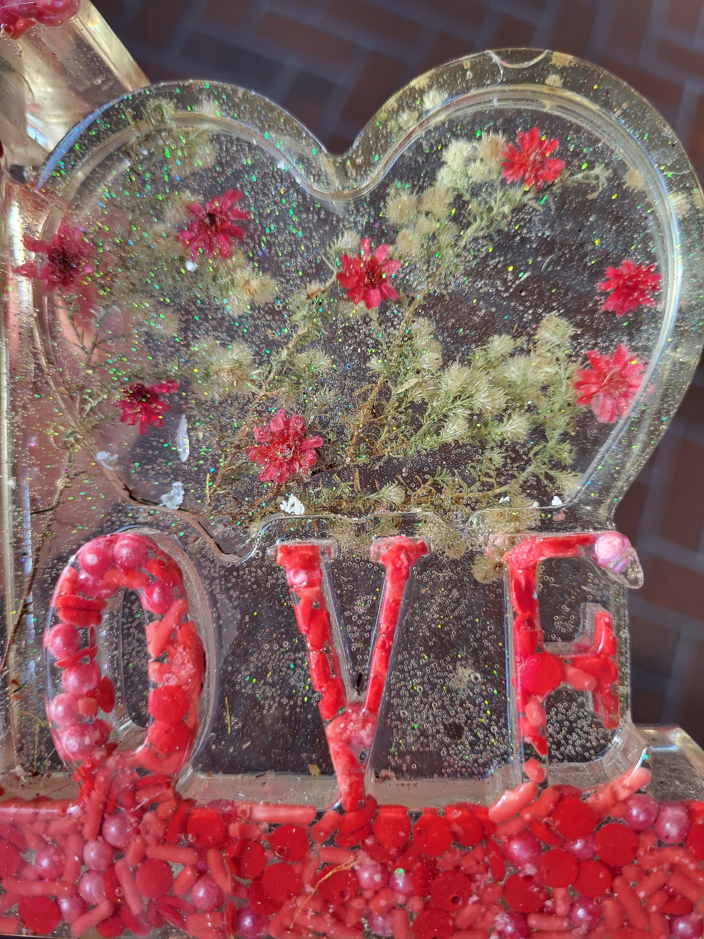 Red "Love" Flower Vase