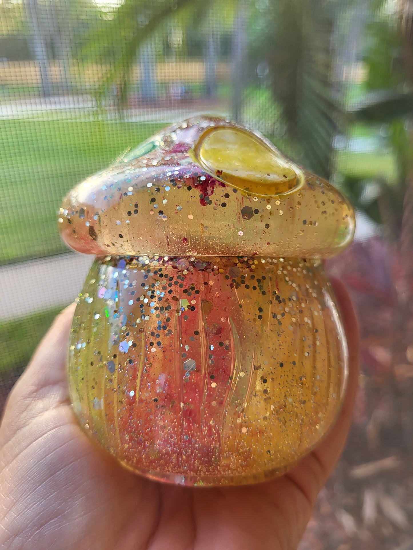 Small Rainbow Mushroom Container