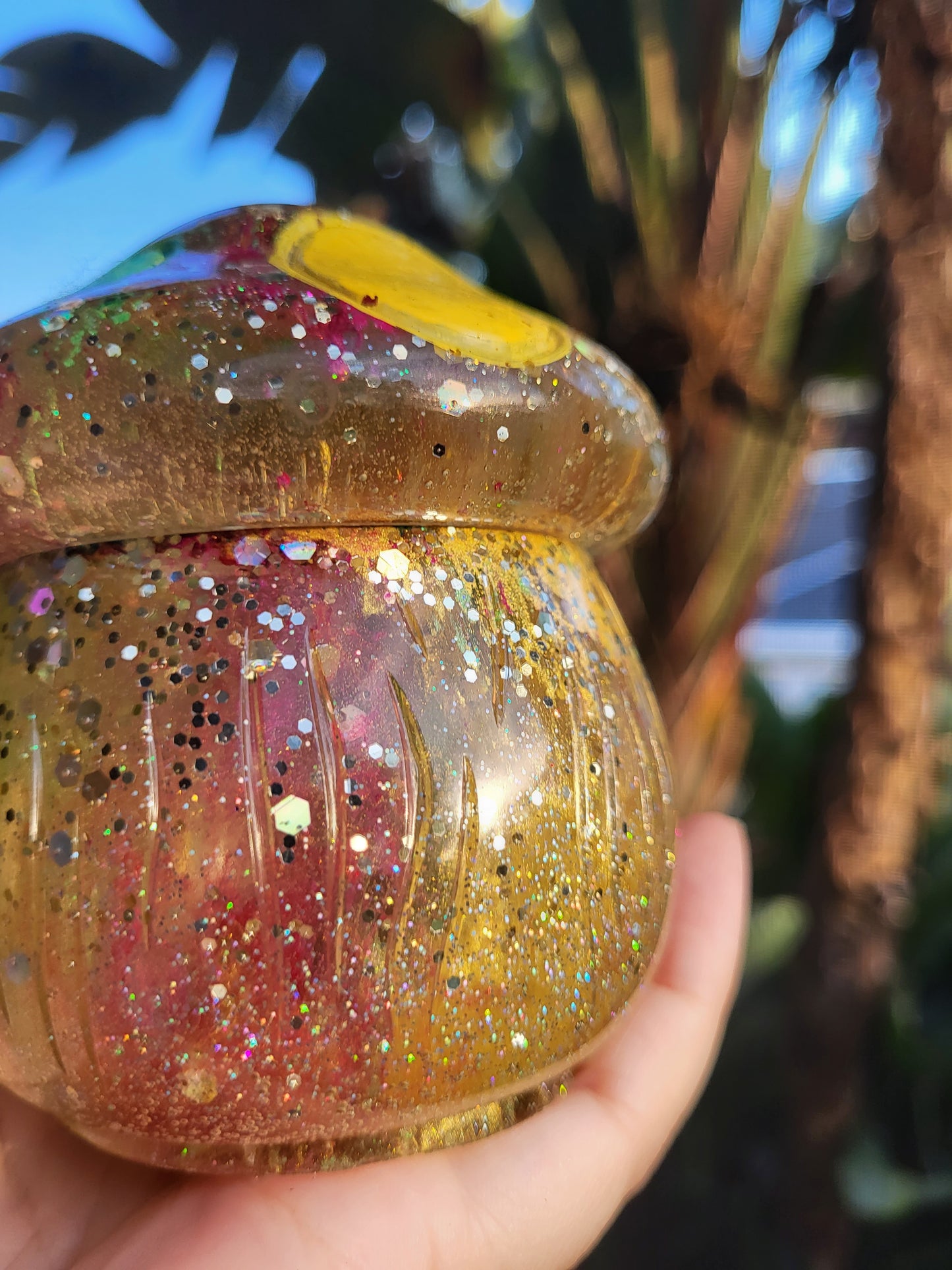 Small Rainbow Mushroom Container