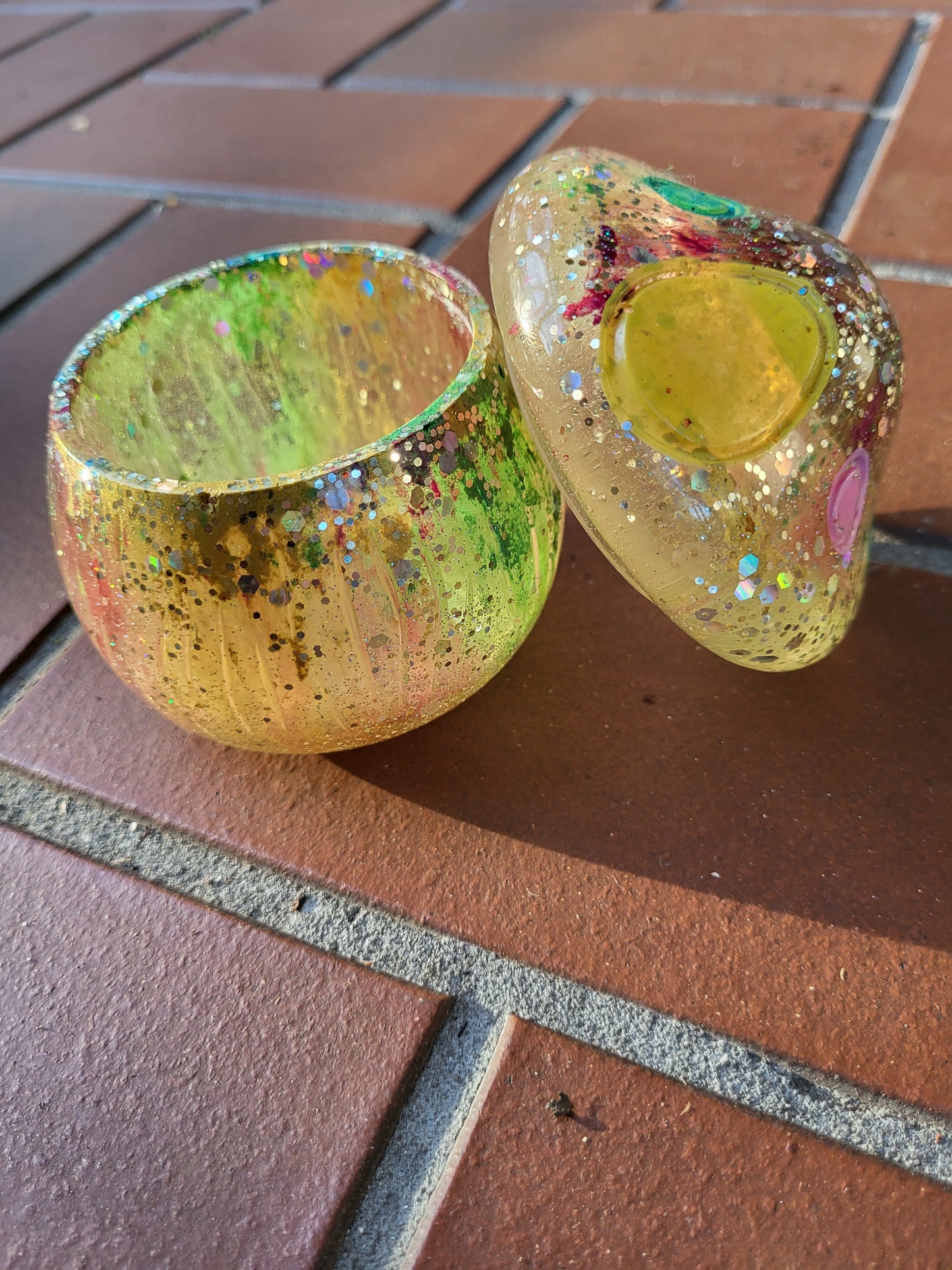 Small Rainbow Mushroom Container