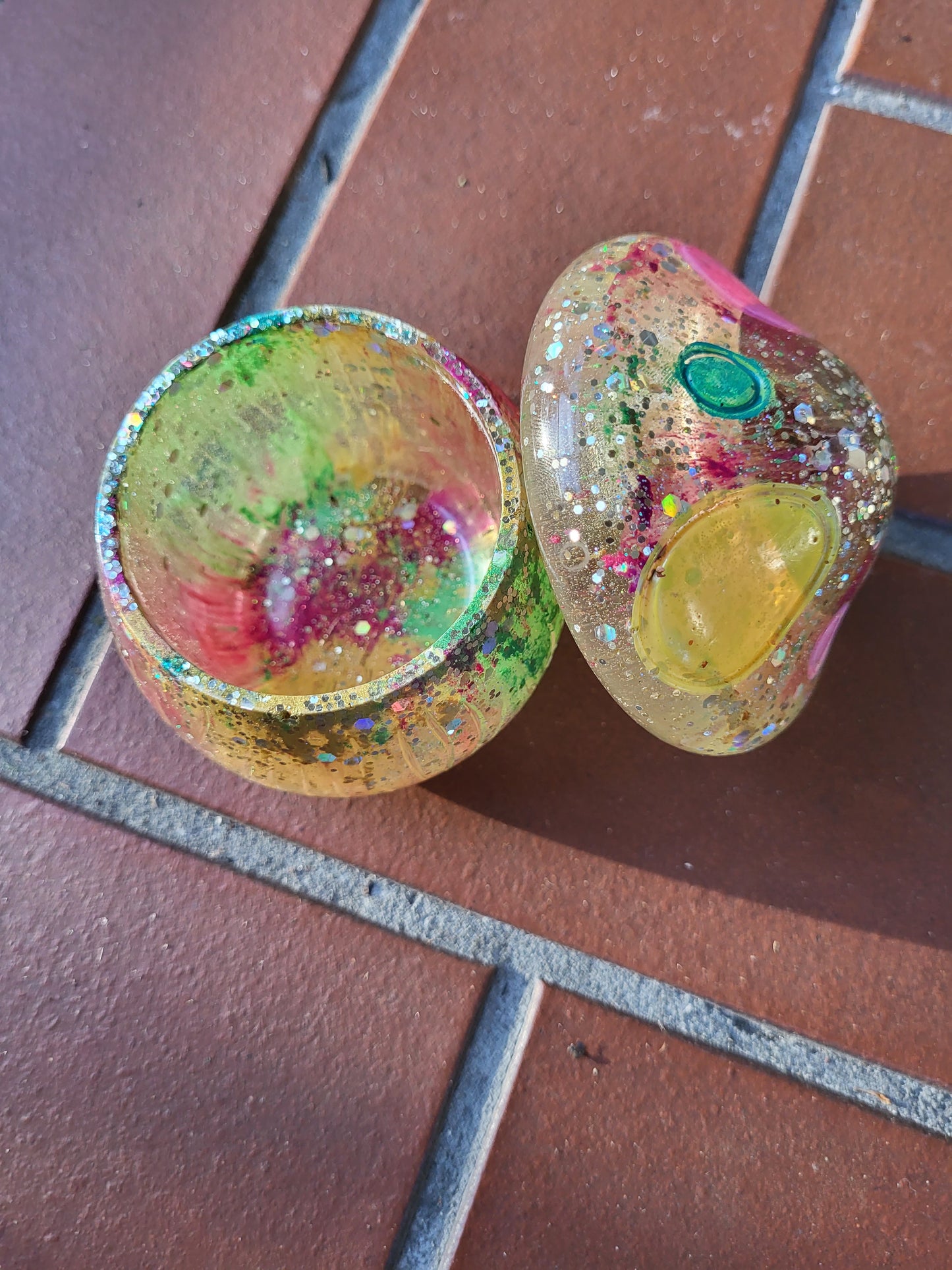 Small Rainbow Mushroom Container