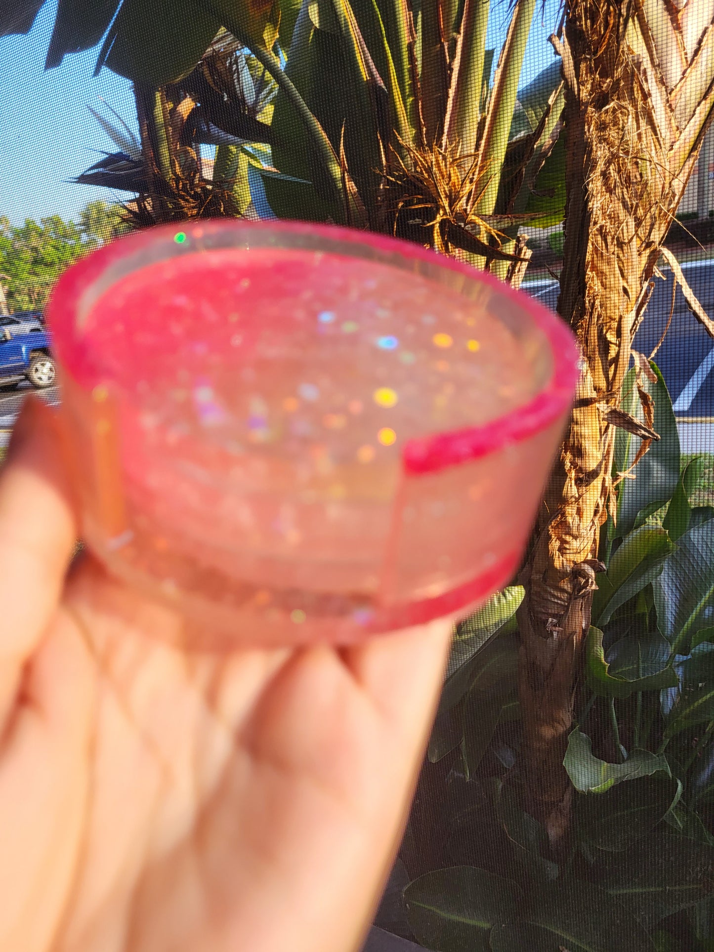 Beautiful Pink Coasters with Holder