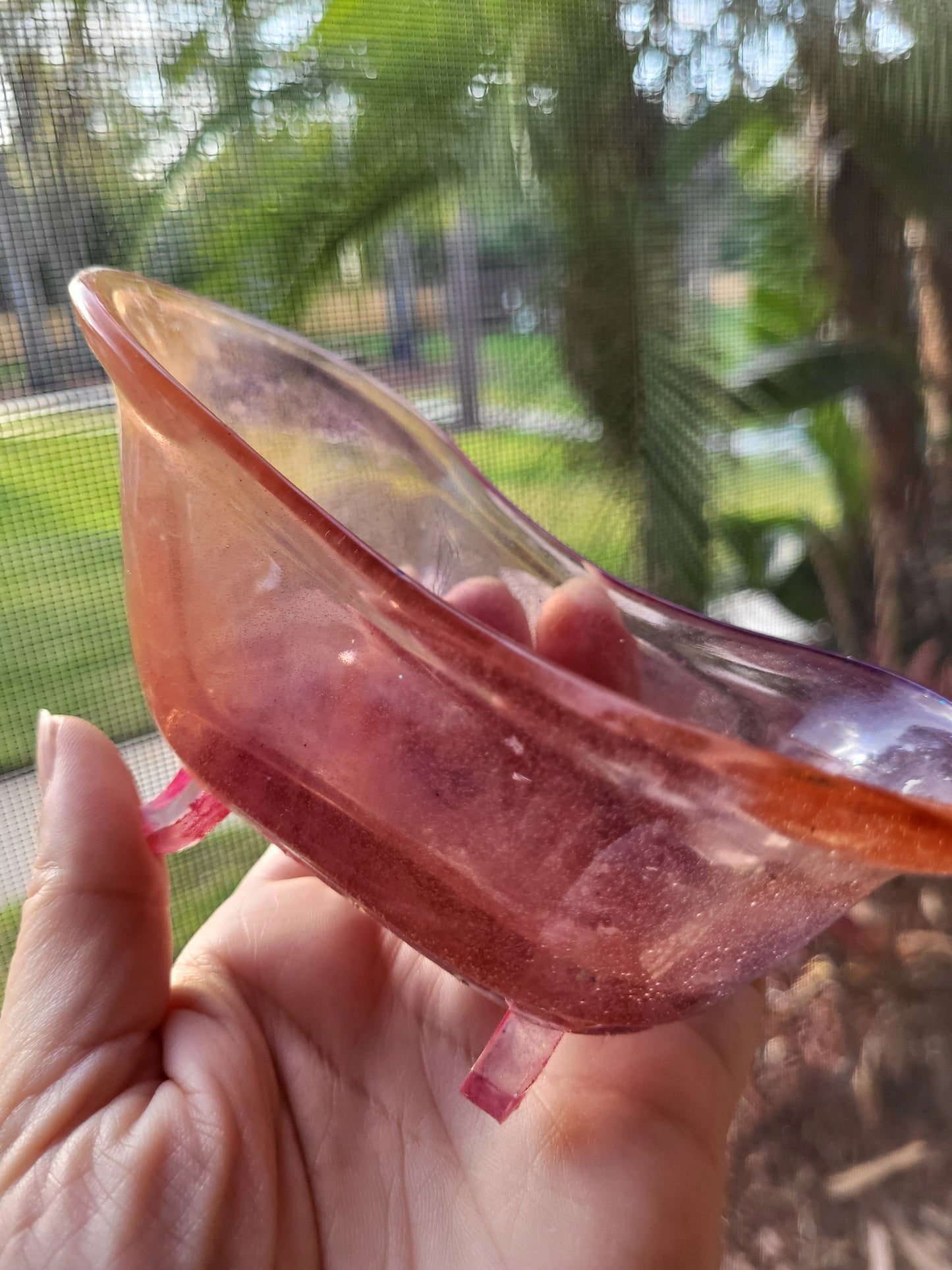 Soft Orange and Purple Bathtub Soap Dish