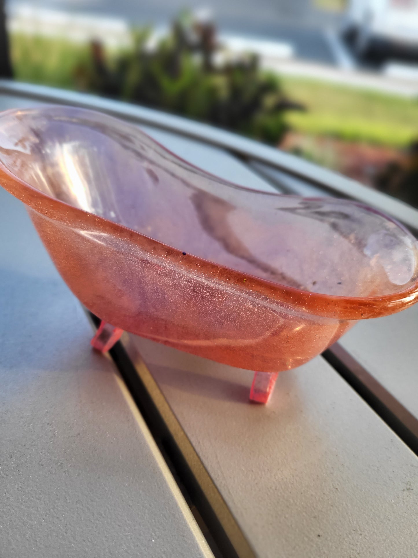 Soft Orange and Purple Bathtub Soap Dish