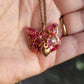 Pink Cat Pendant with Heart Charm