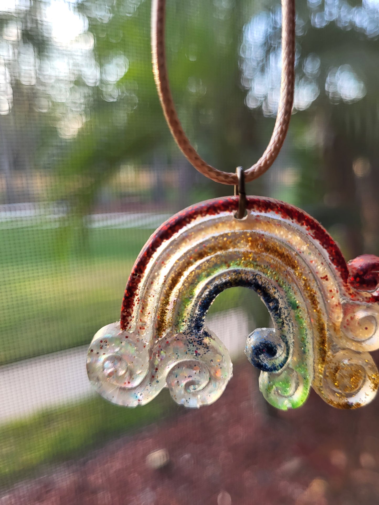 Swirly Rainbow Pendant