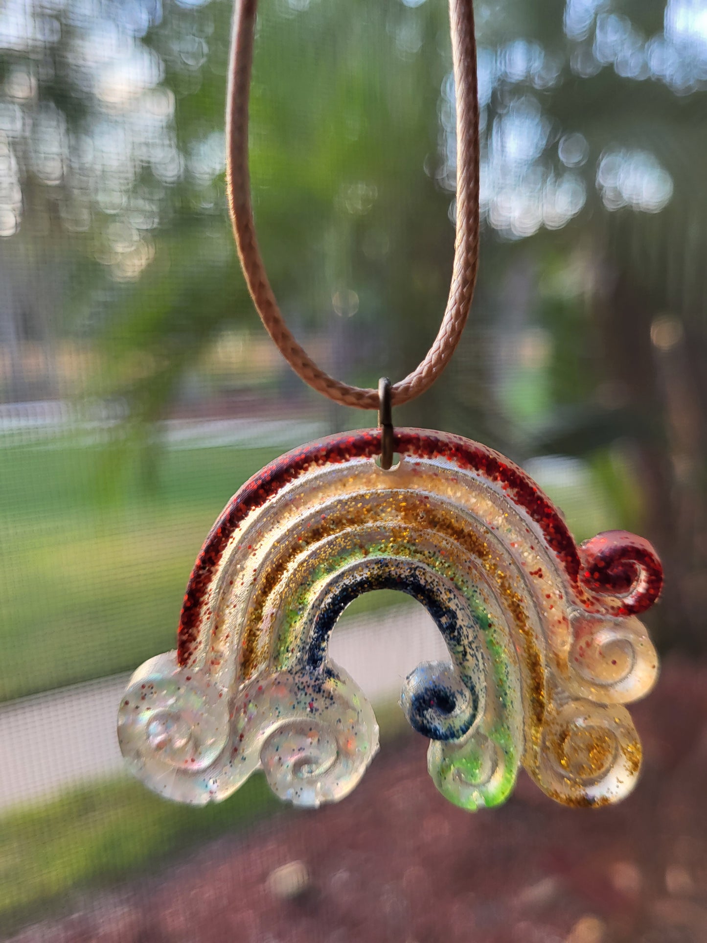 Swirly Rainbow Pendant