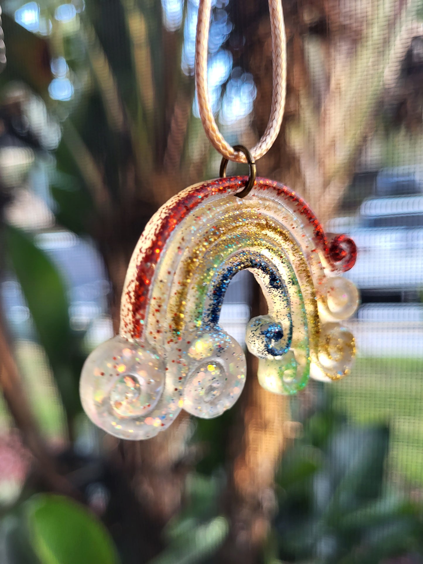 Swirly Rainbow Pendant