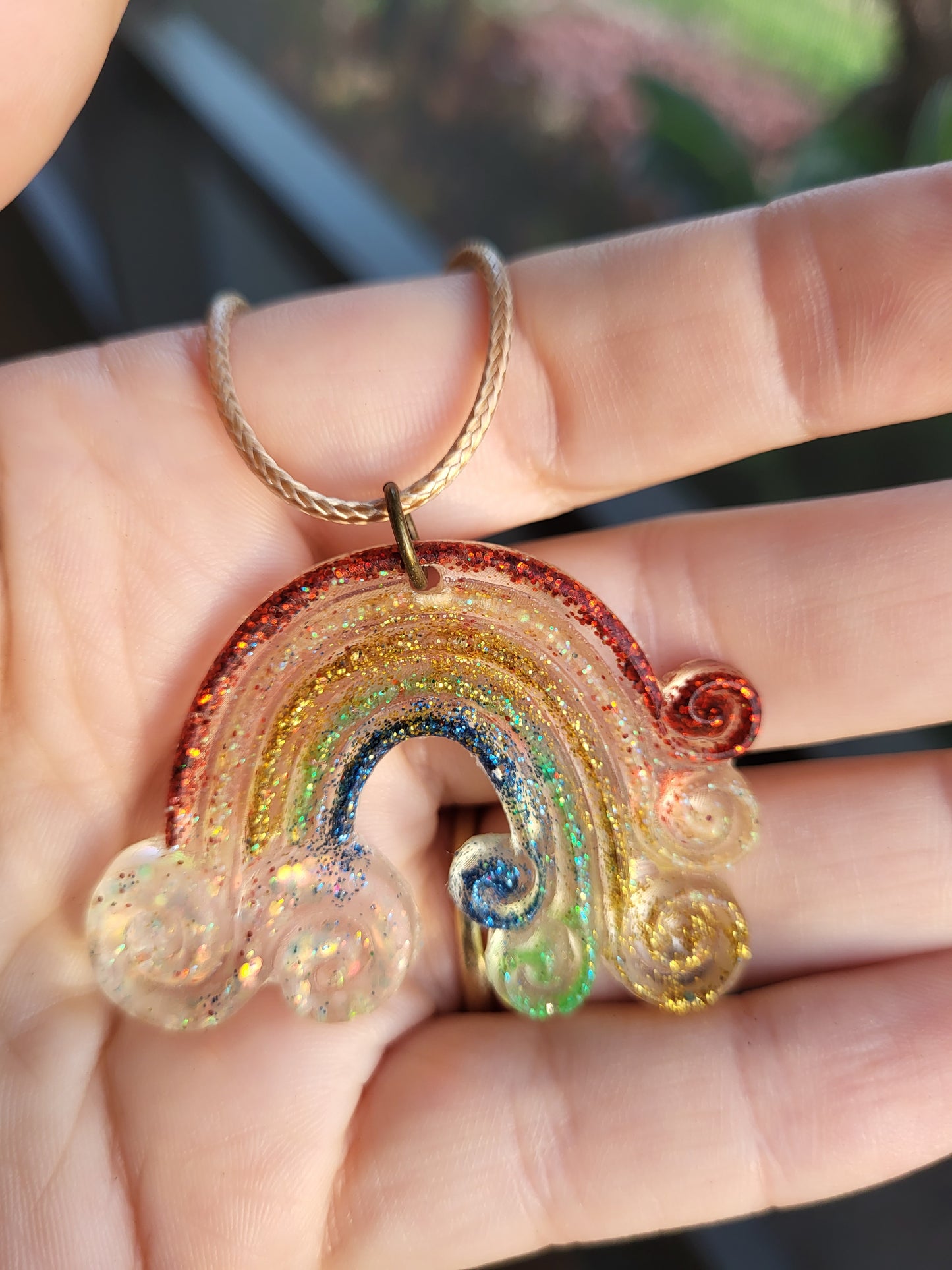 Swirly Rainbow Pendant