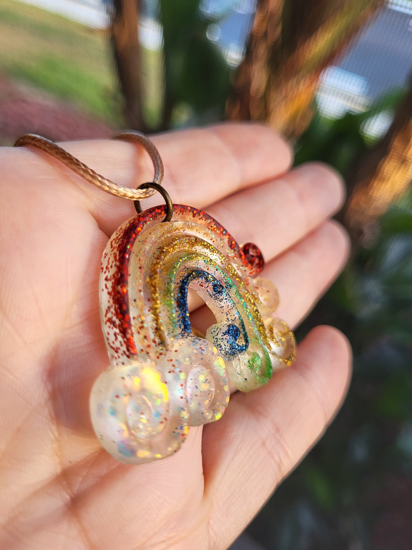 Swirly Rainbow Pendant