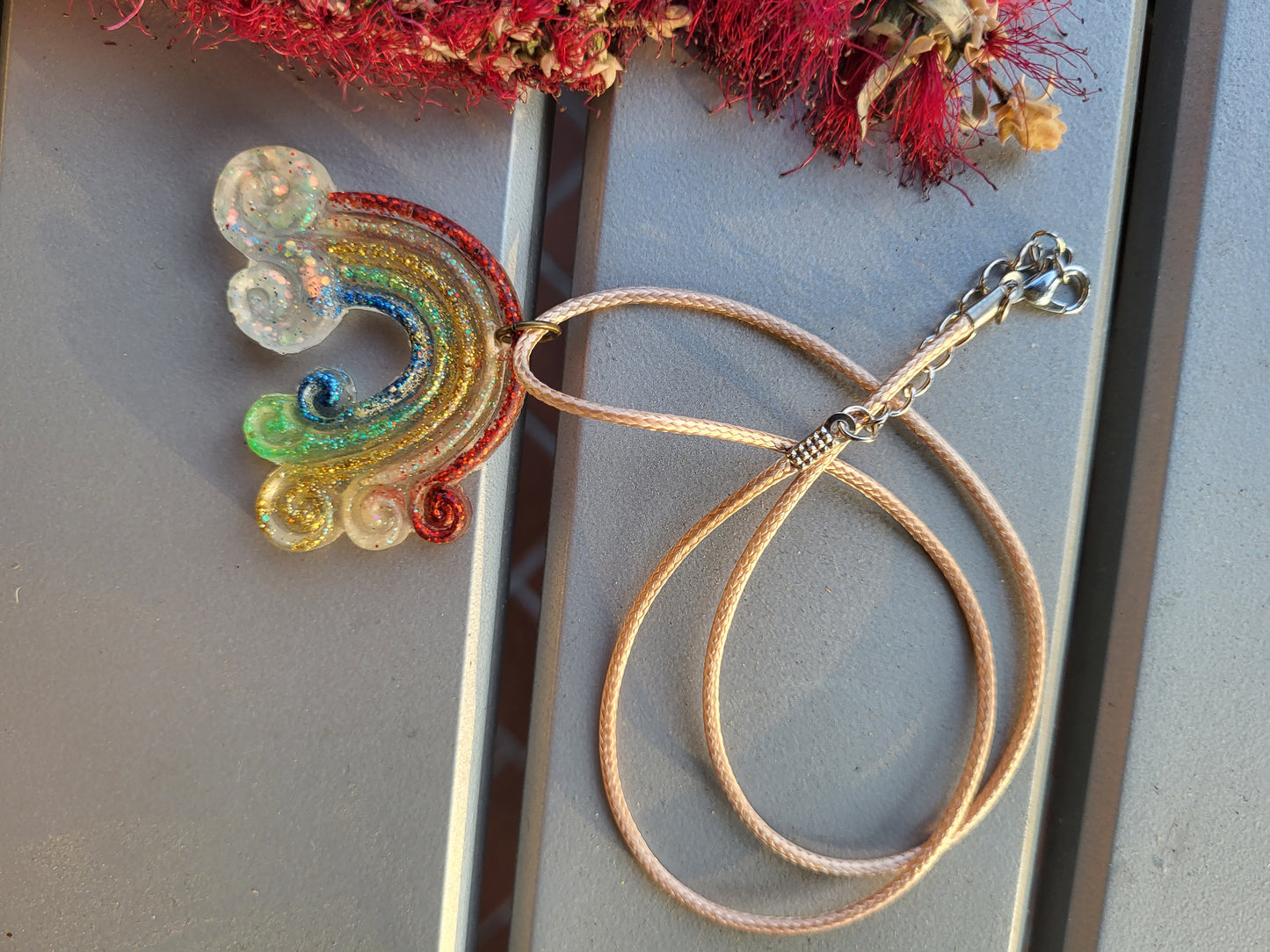 Swirly Rainbow Pendant