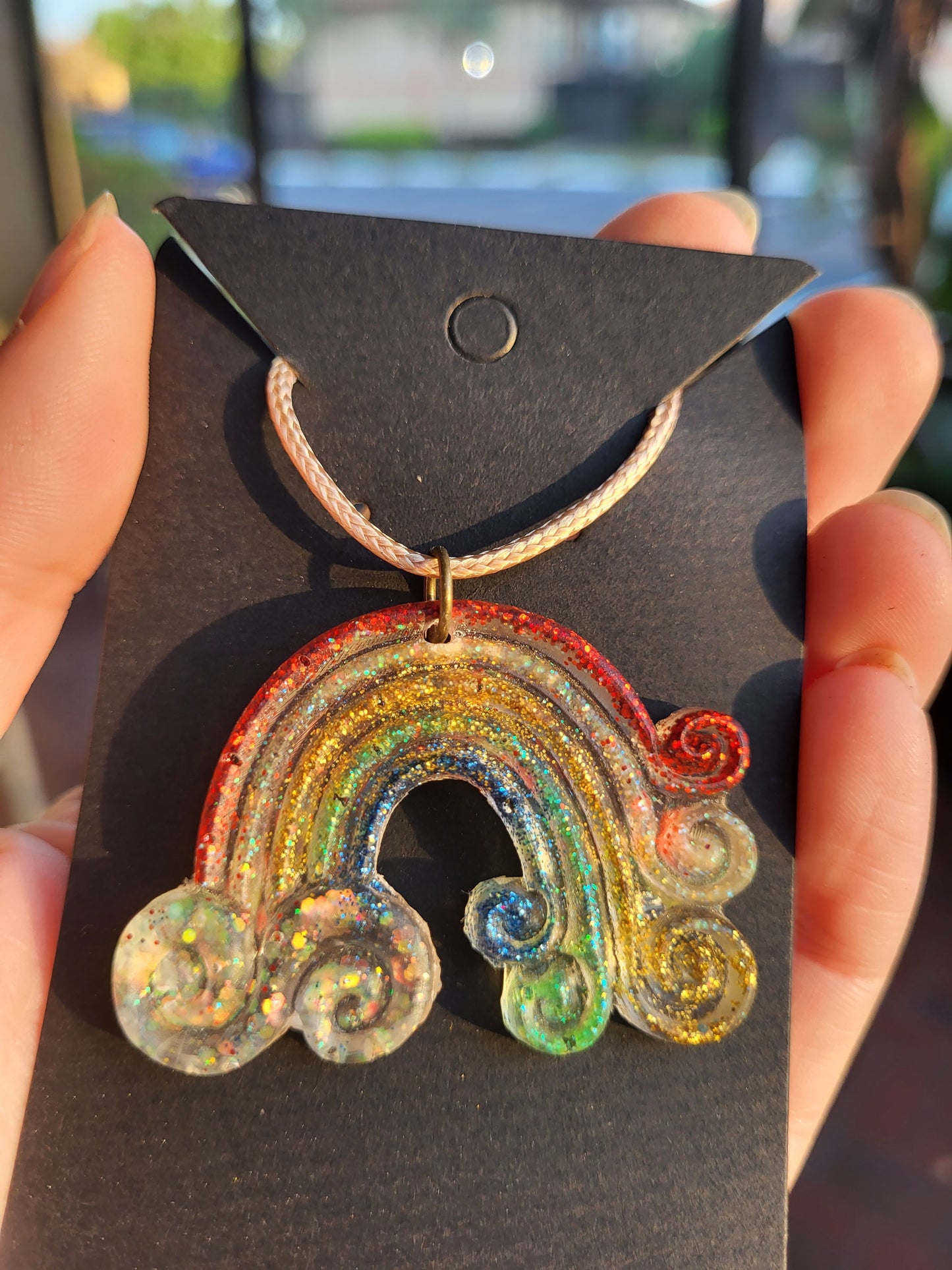 Swirly Rainbow Pendant