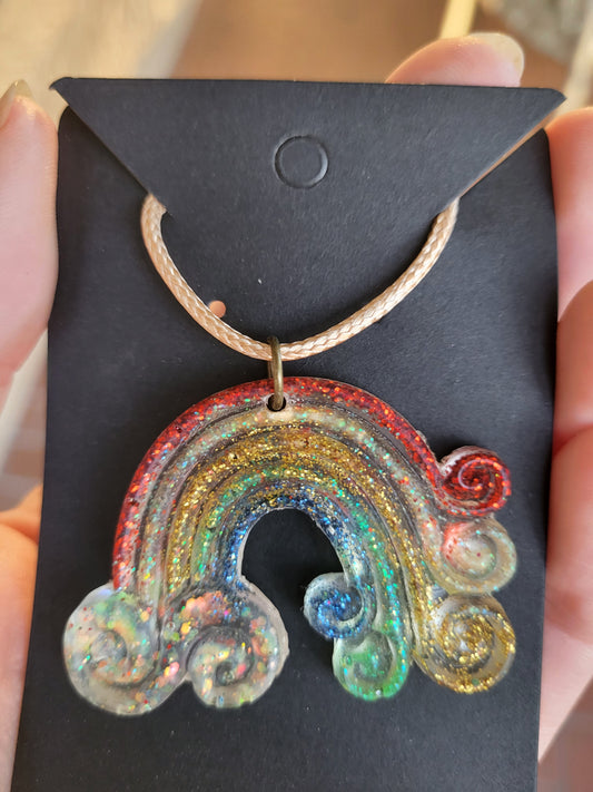 Swirly Rainbow Pendant