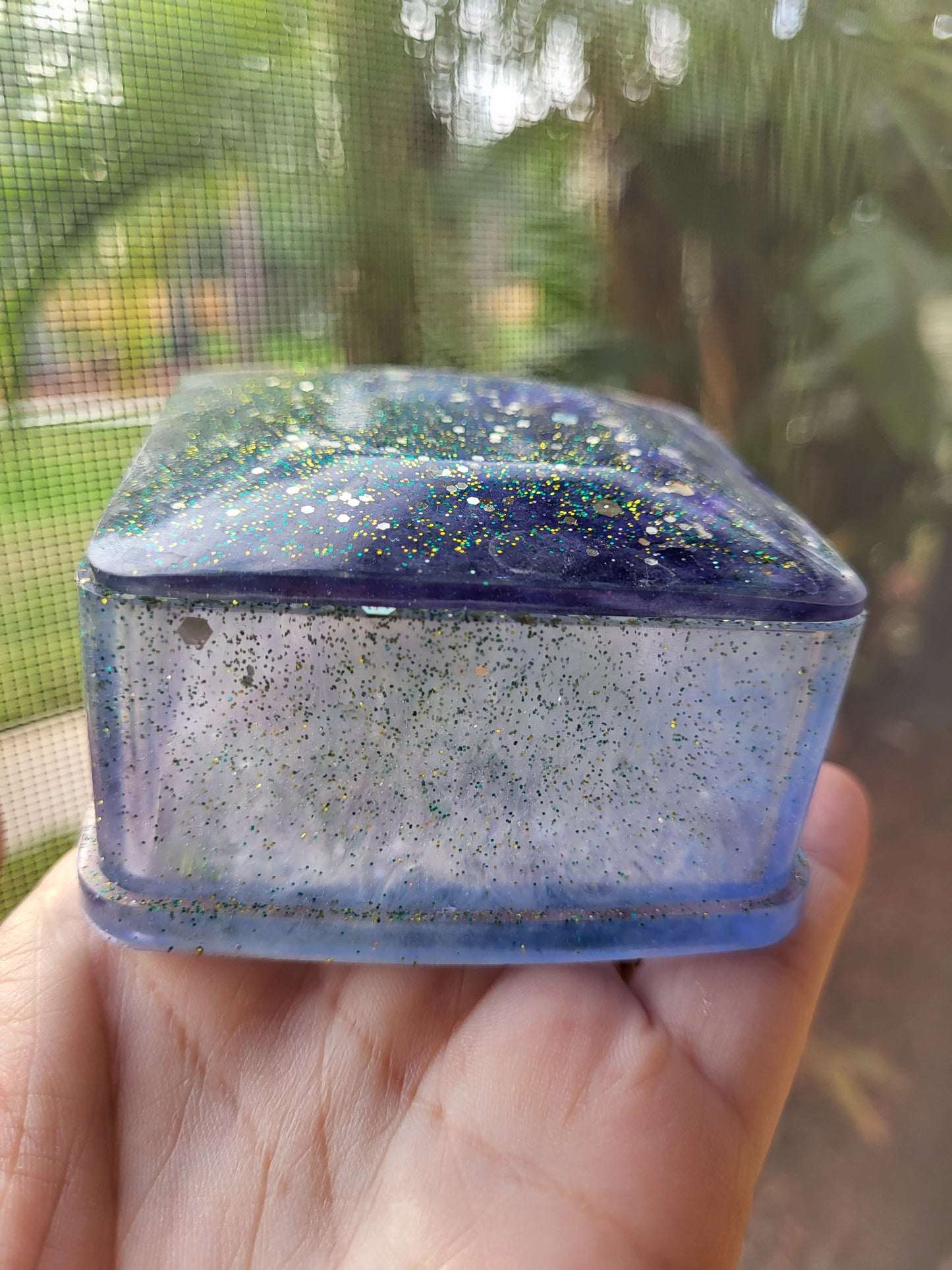 Sparkly Blue Trinket Box With Lid