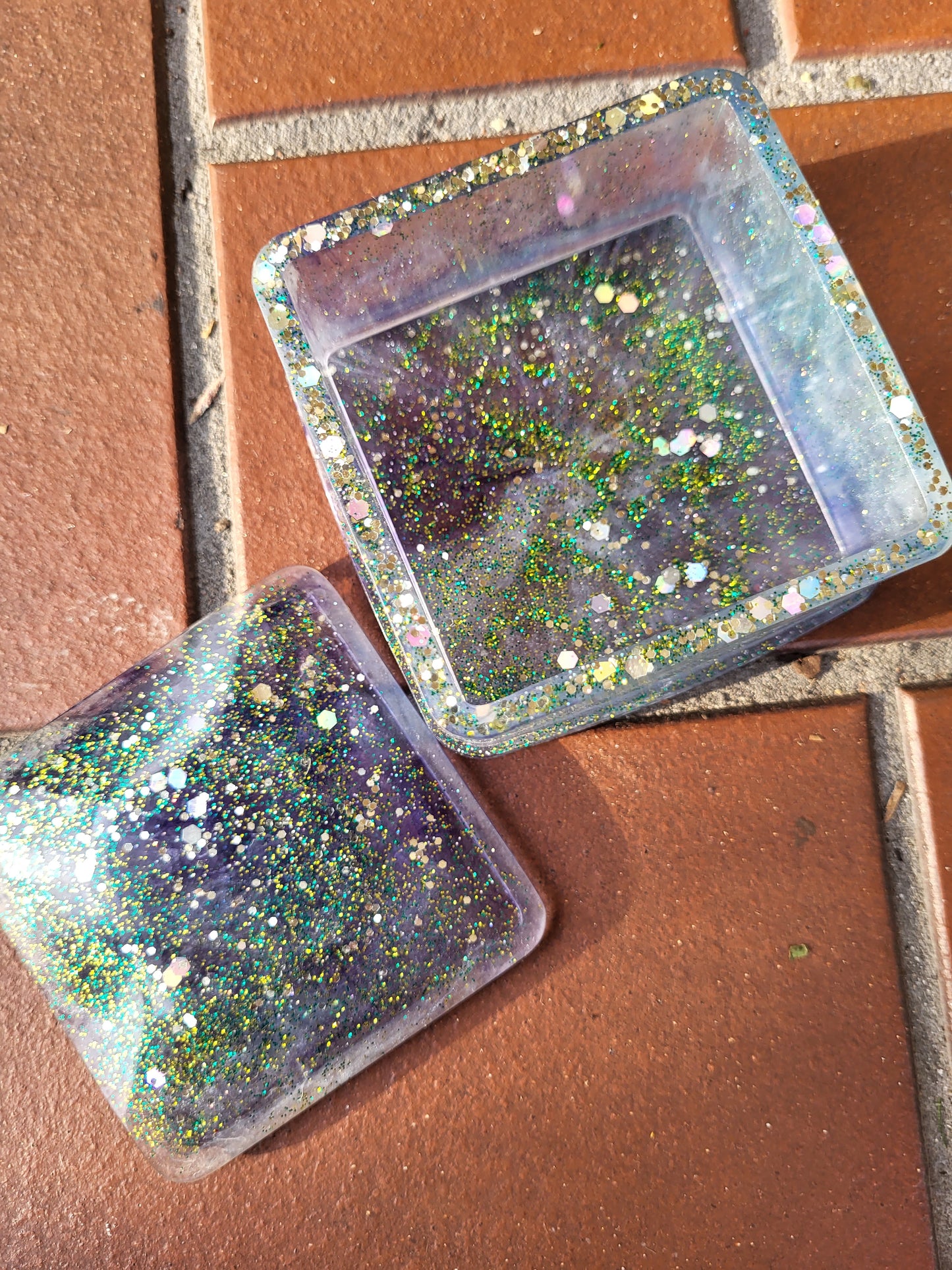 Sparkly Blue Trinket Box With Lid