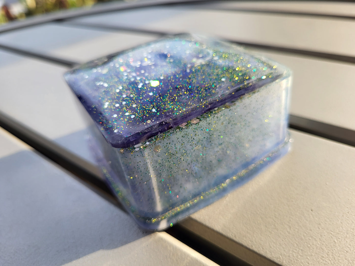 Sparkly Blue Trinket Box With Lid