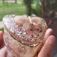 Pastel Pink and Silver Heart Box with Butterfly Accent