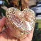 Pastel Pink and Silver Heart Box with Butterfly Accent