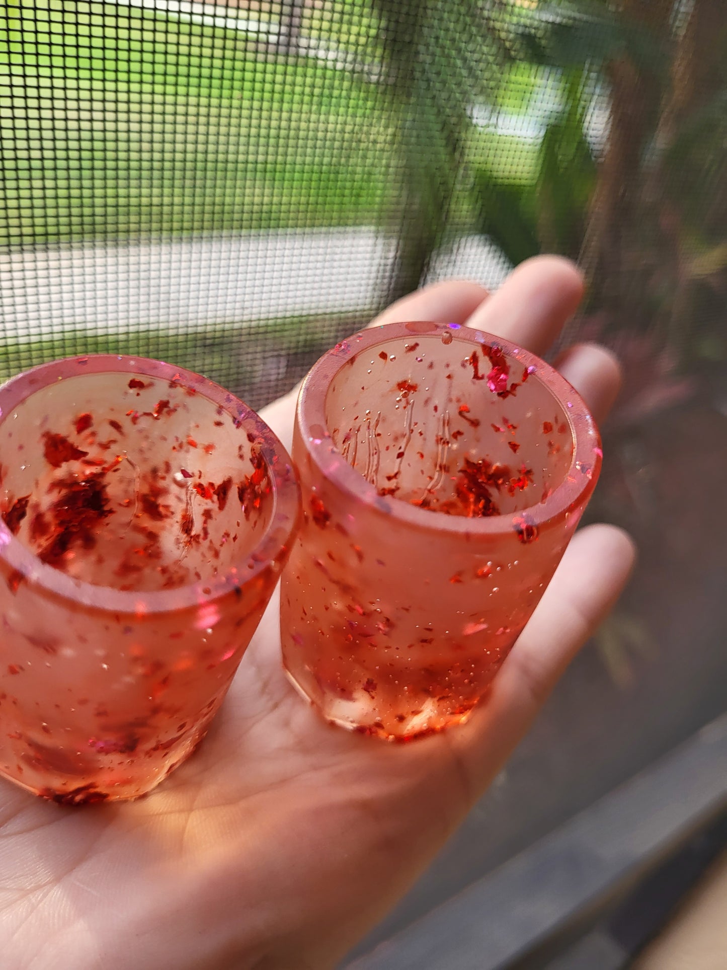 Red Mini Shot Glasses Set of 2