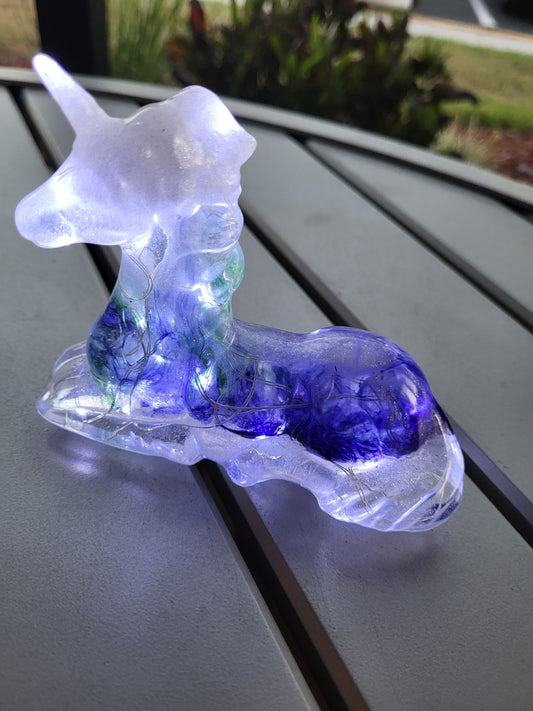 White Blue and Green Unicorn Nightlight