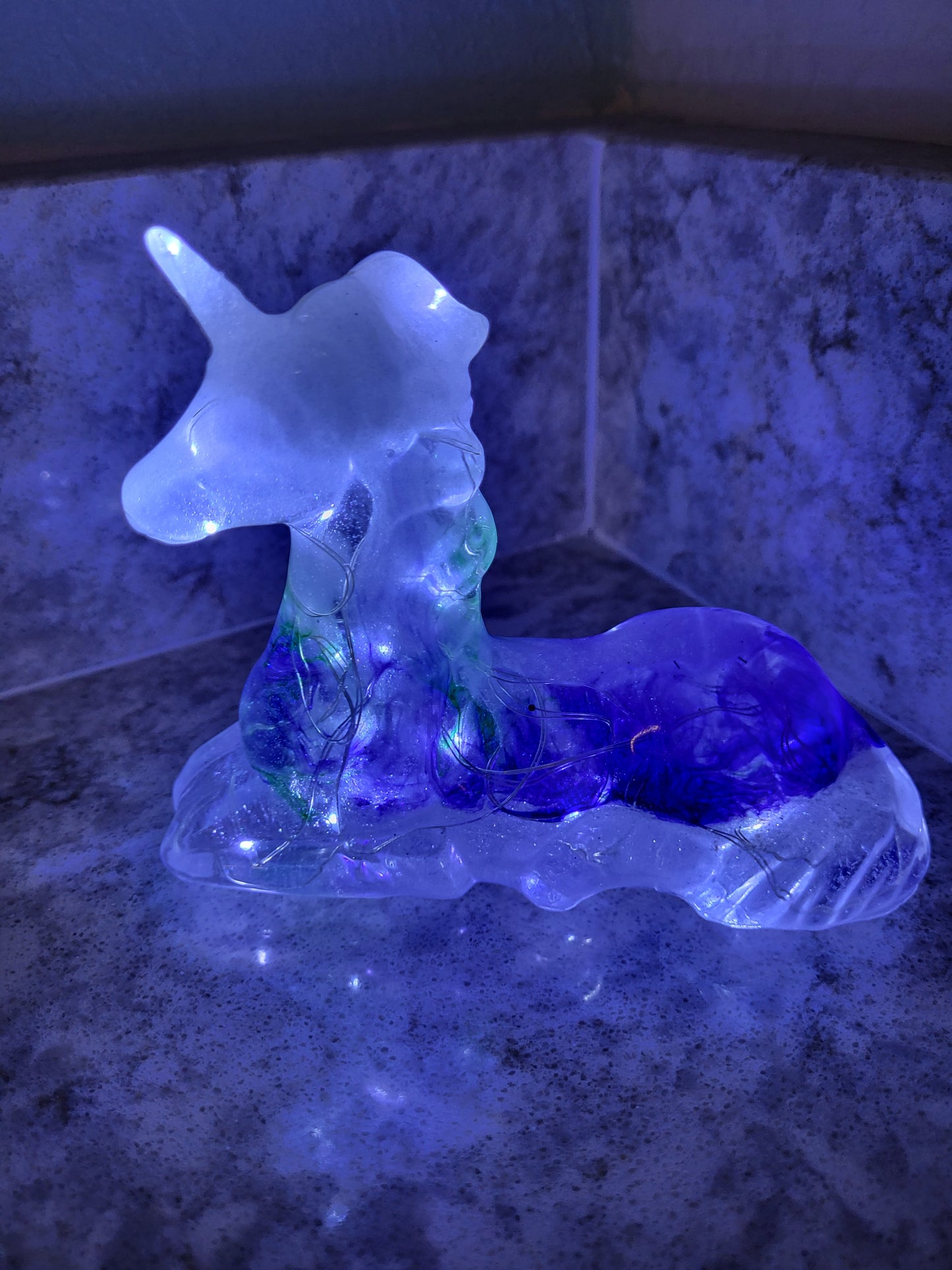 White Blue and Green Unicorn Nightlight