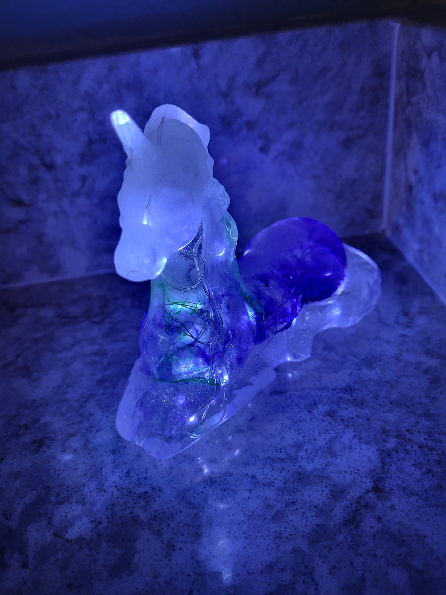 White Blue and Green Unicorn Nightlight