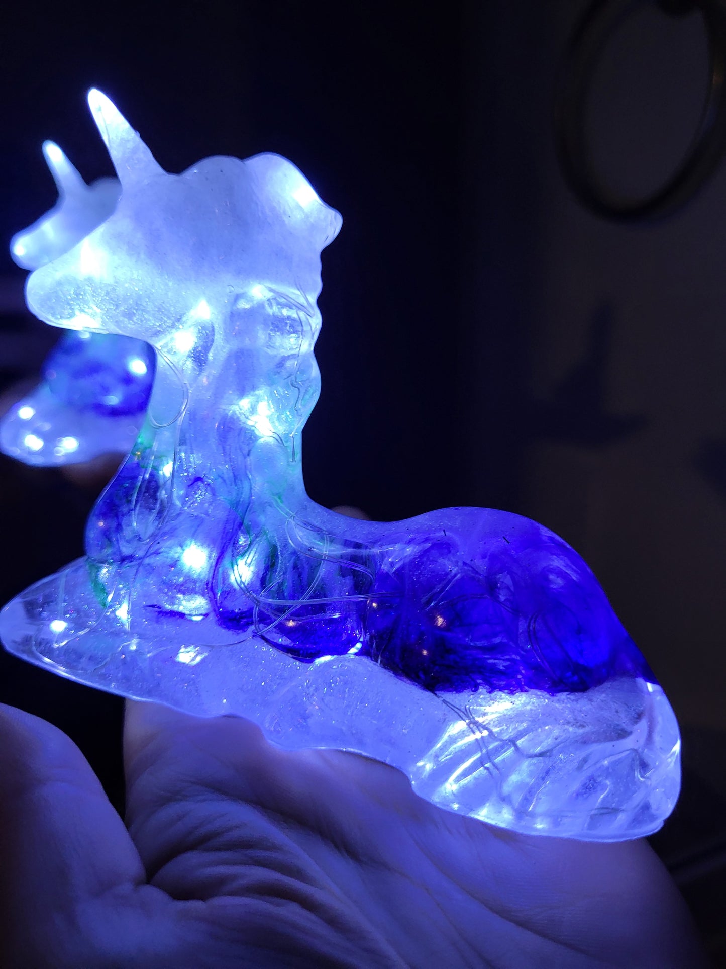 White Blue and Green Unicorn Nightlight