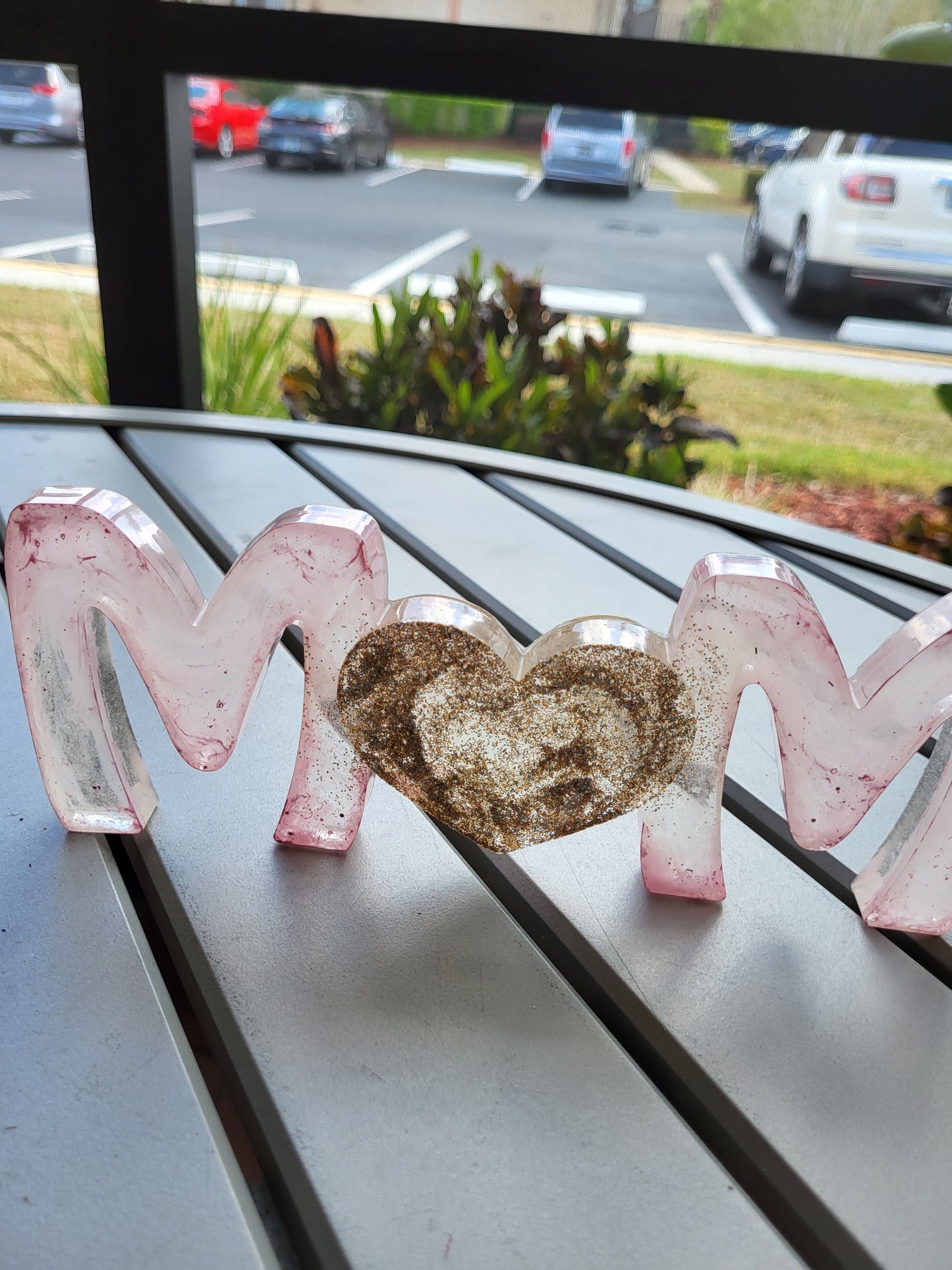 Soft Pink And Gold "MOM" Shelf Sitter