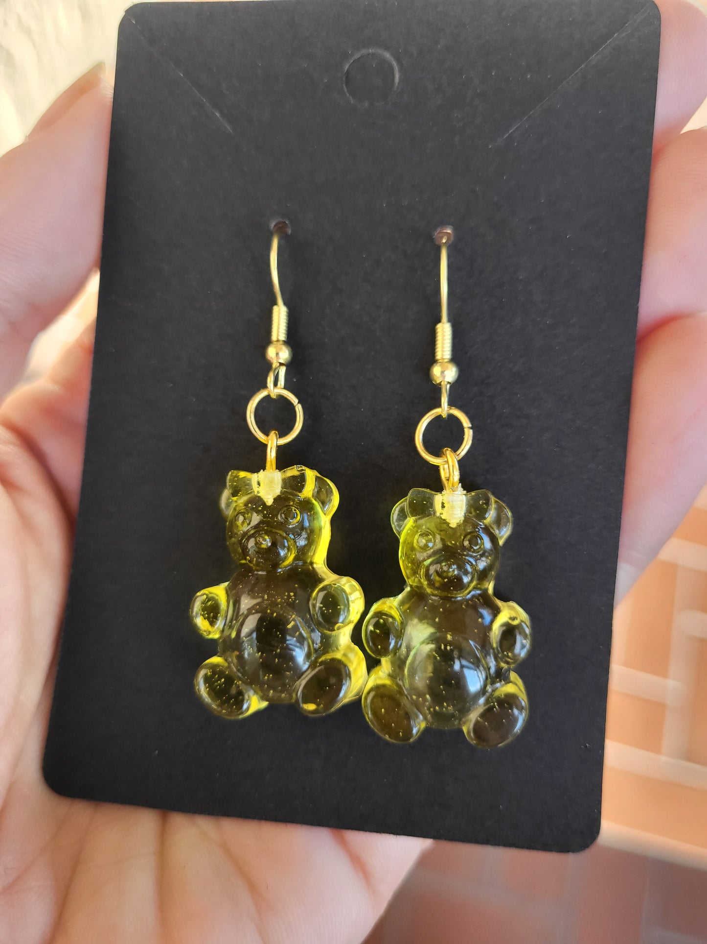 Yellow "Gummy Bear" Earrings