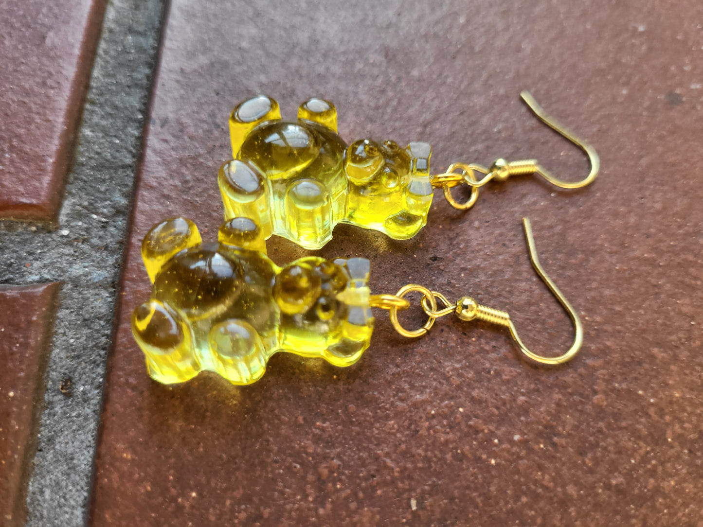 Yellow "Gummy Bear" Earrings