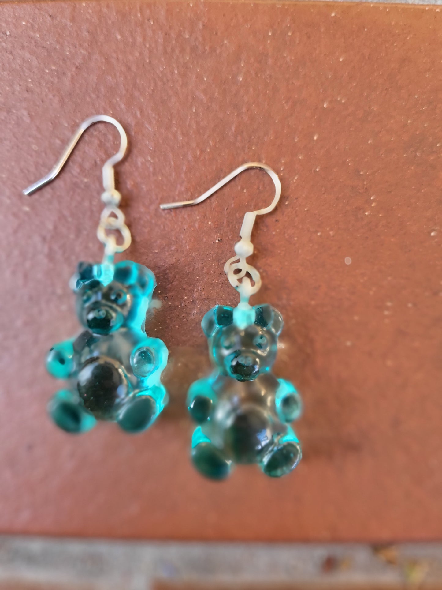 Blue "Gummy Bear" Hook Earrings