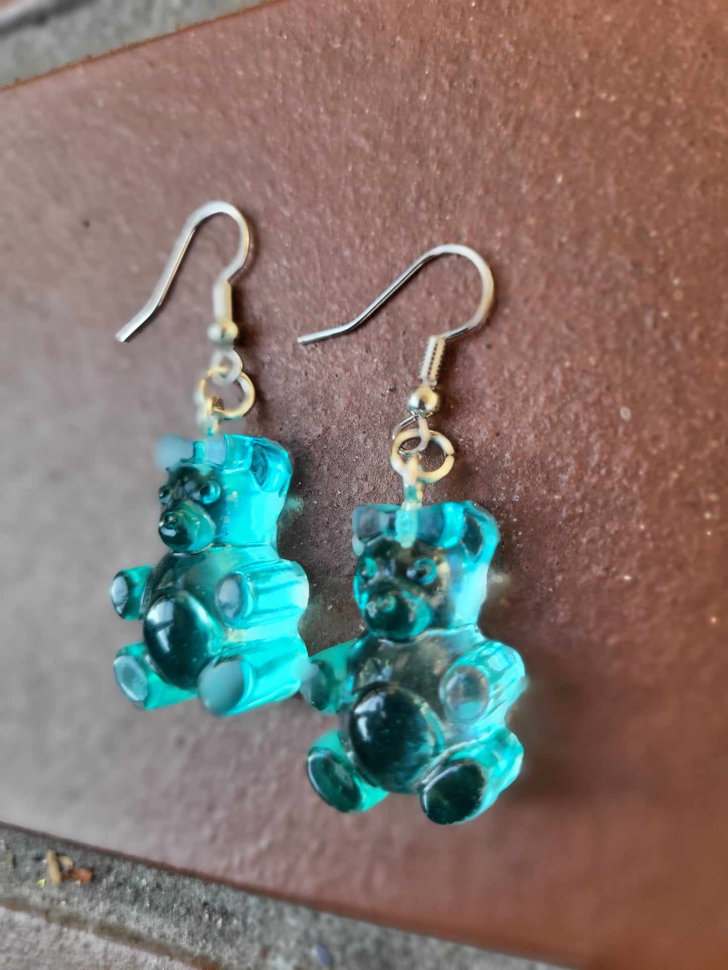 Blue "Gummy Bear" Hook Earrings