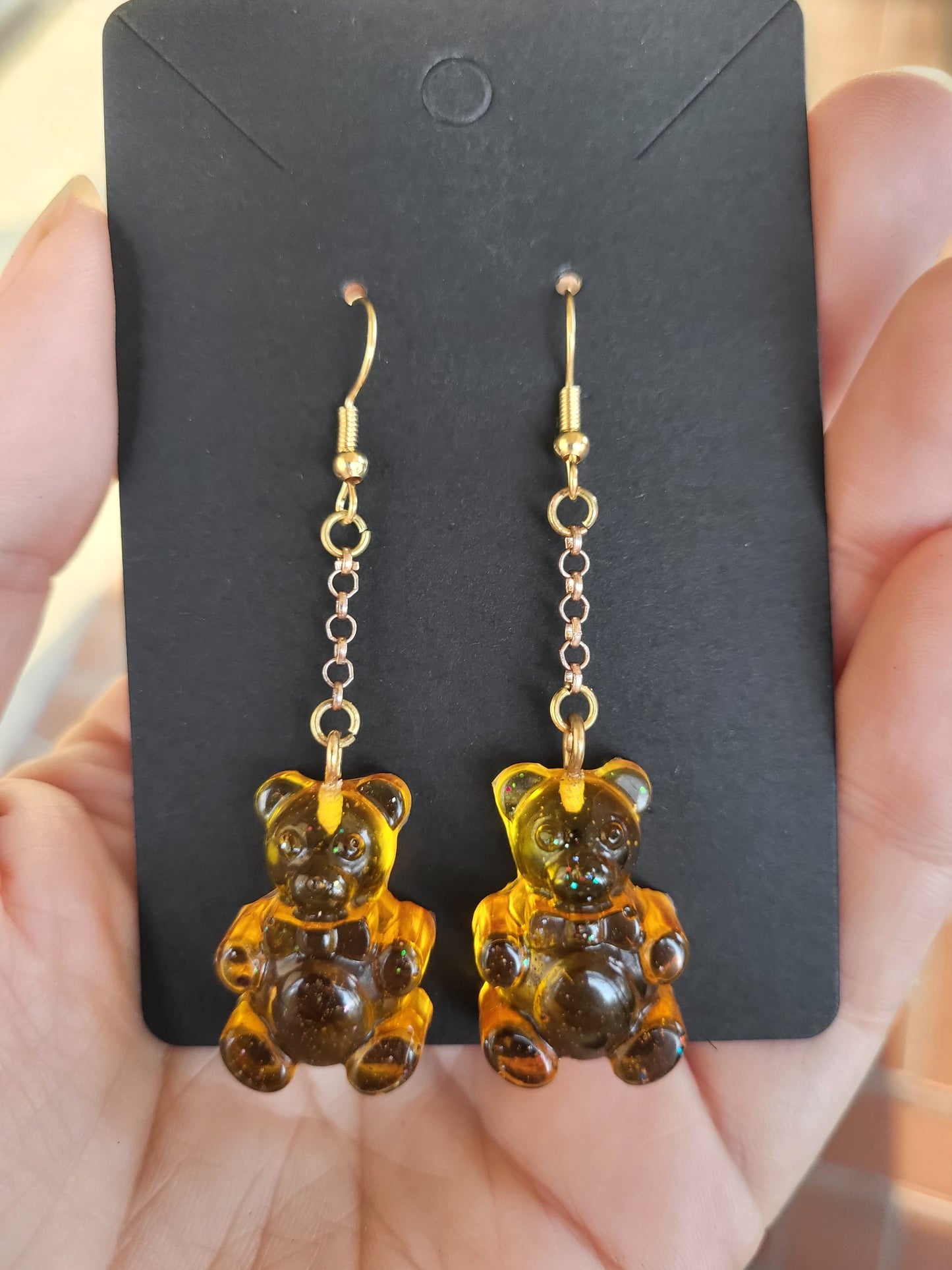 Yellow Orange "Gummy Bear" Hook Earrings