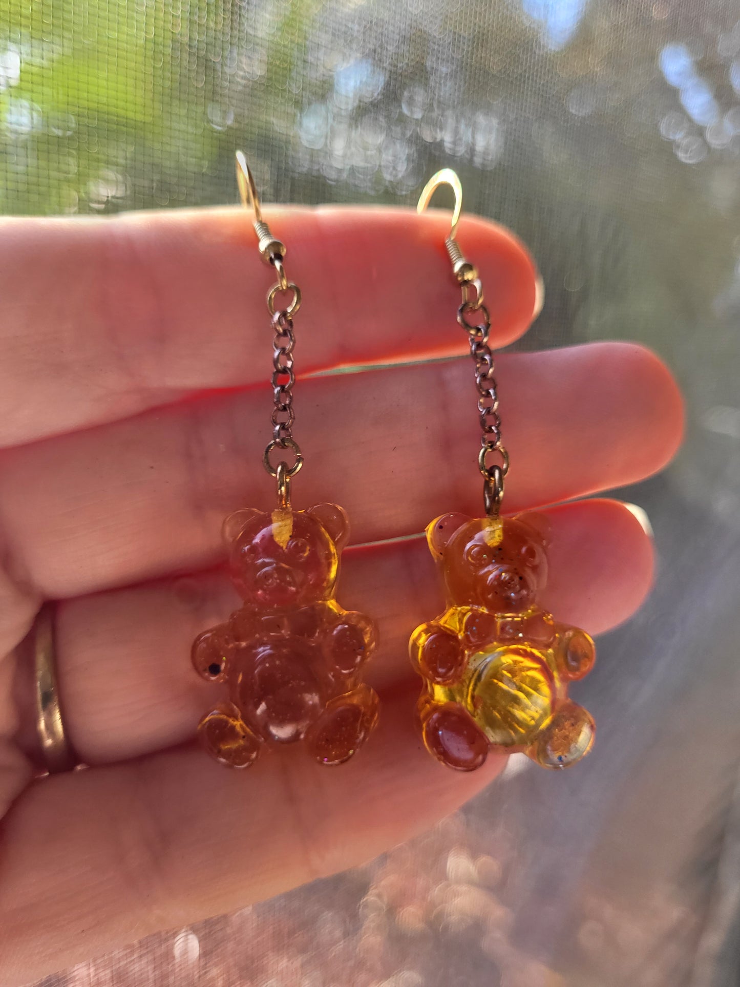 Yellow Orange "Gummy Bear" Hook Earrings