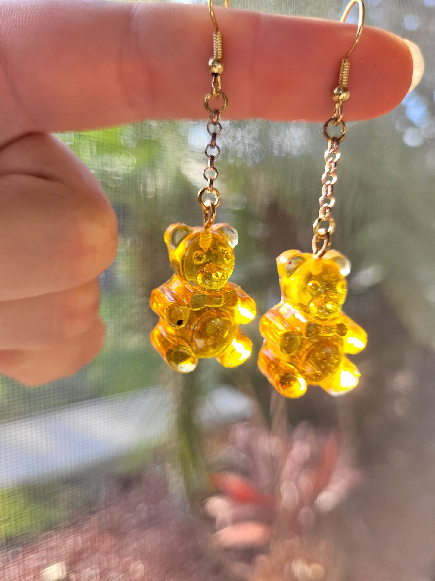 Yellow Orange "Gummy Bear" Hook Earrings