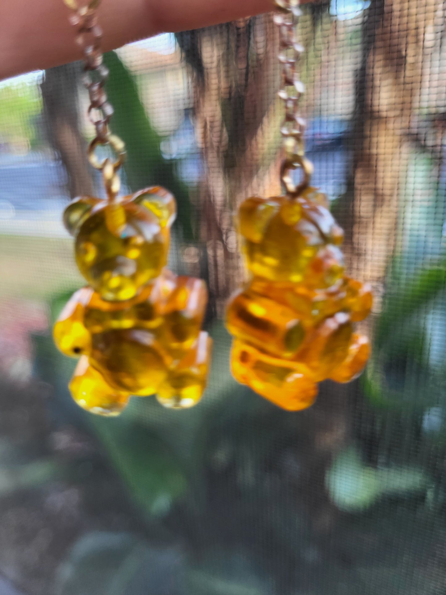 Yellow Orange "Gummy Bear" Hook Earrings