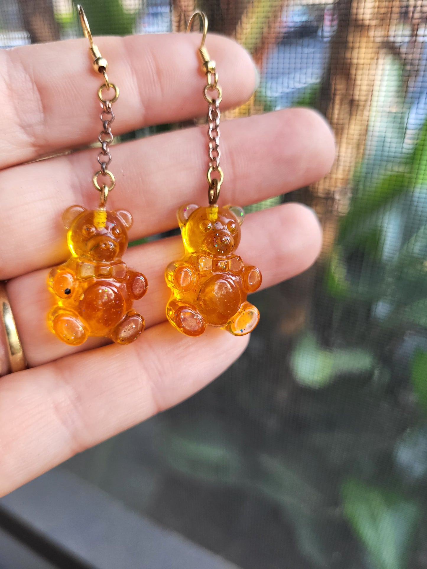 Yellow Orange "Gummy Bear" Hook Earrings