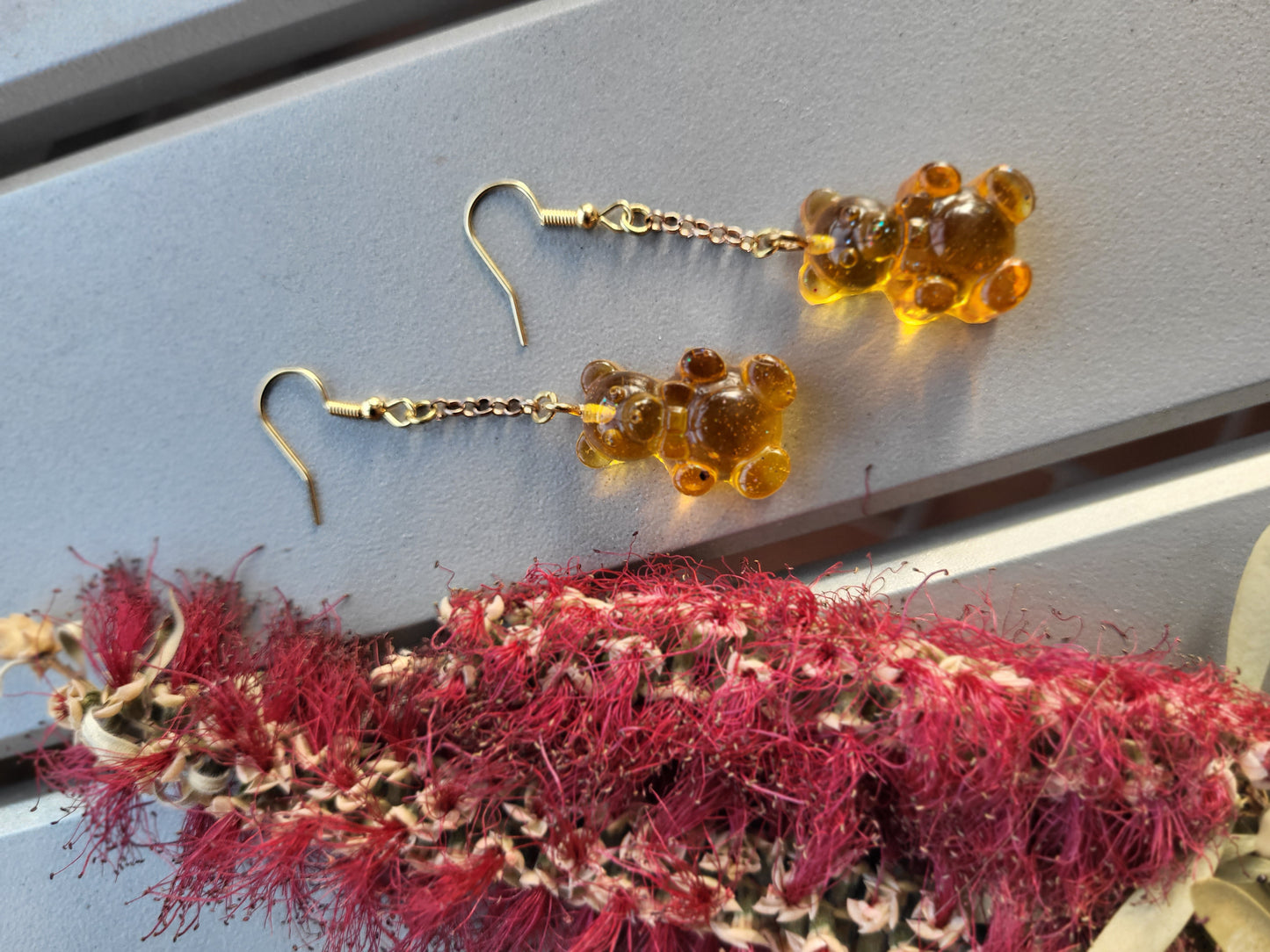 Yellow Orange "Gummy Bear" Hook Earrings