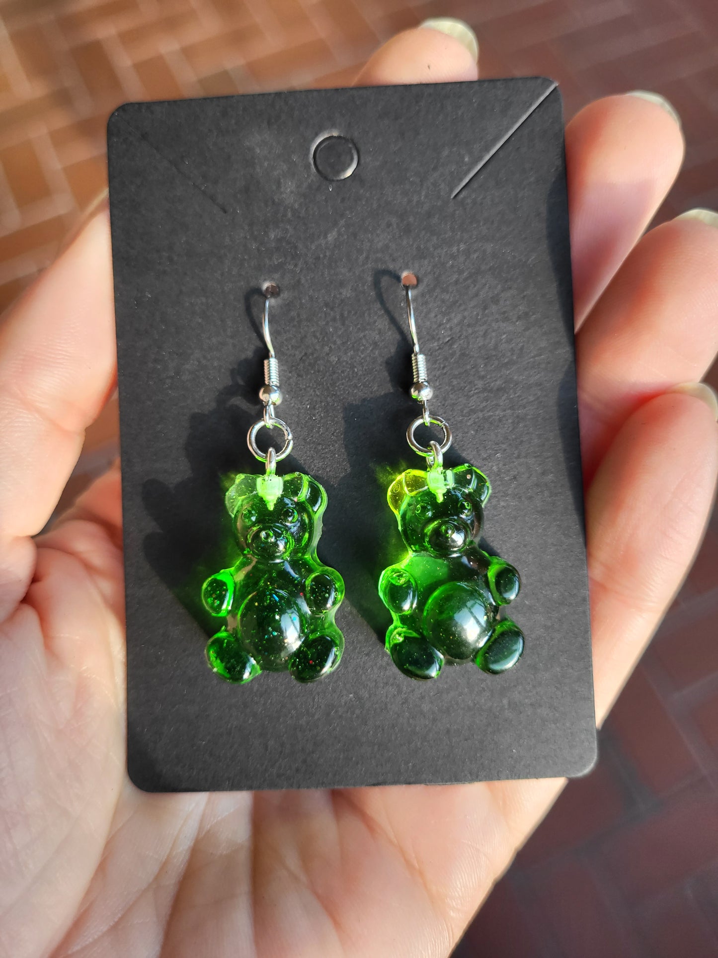 Green "Gummy Bear" Earrings