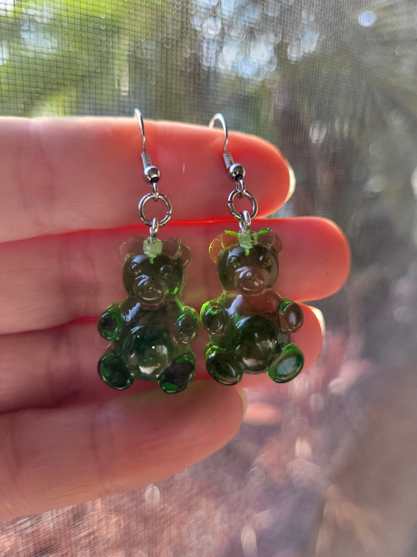 Green "Gummy Bear" Earrings