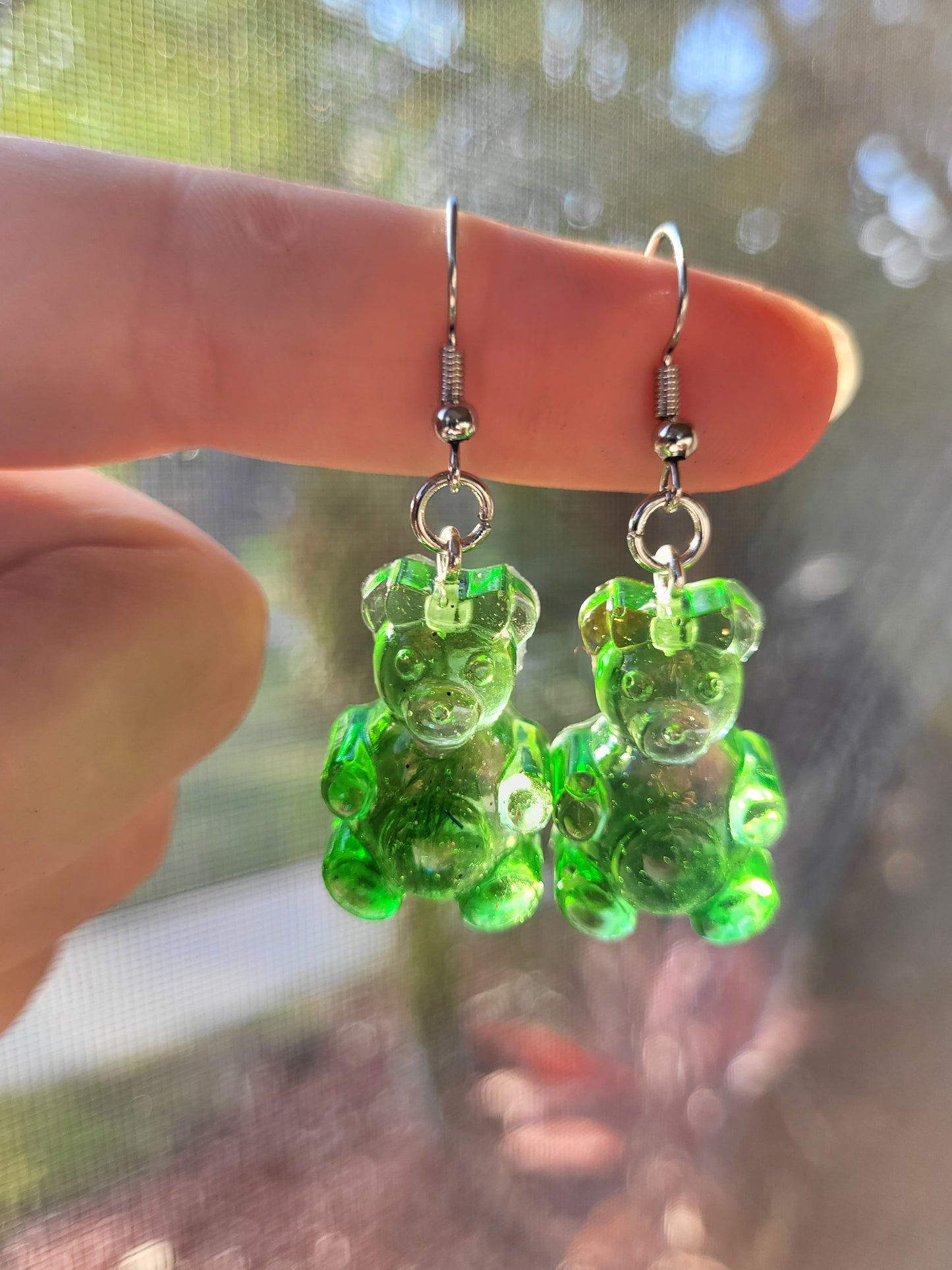 Green "Gummy Bear" Earrings