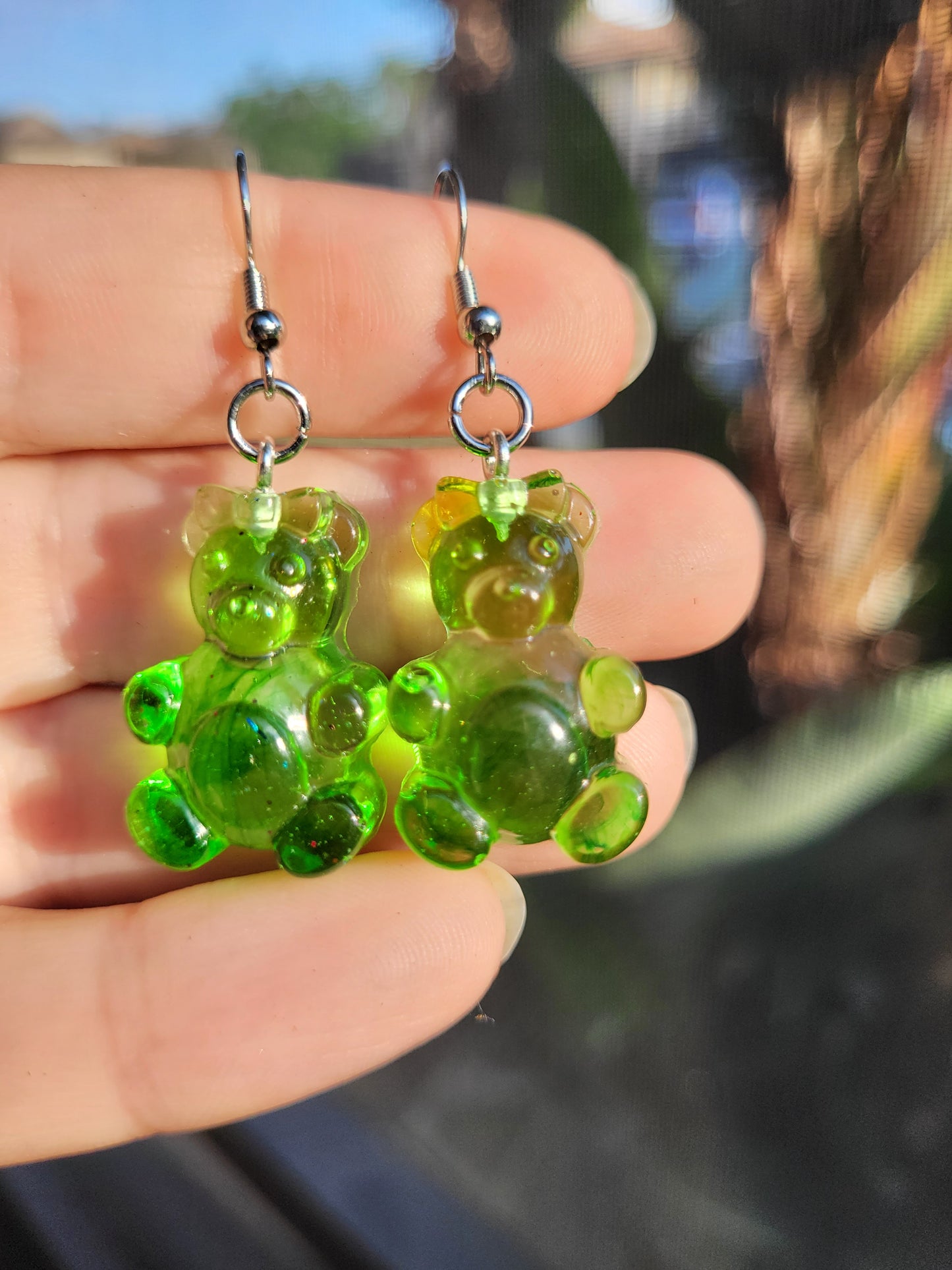 Green "Gummy Bear" Earrings