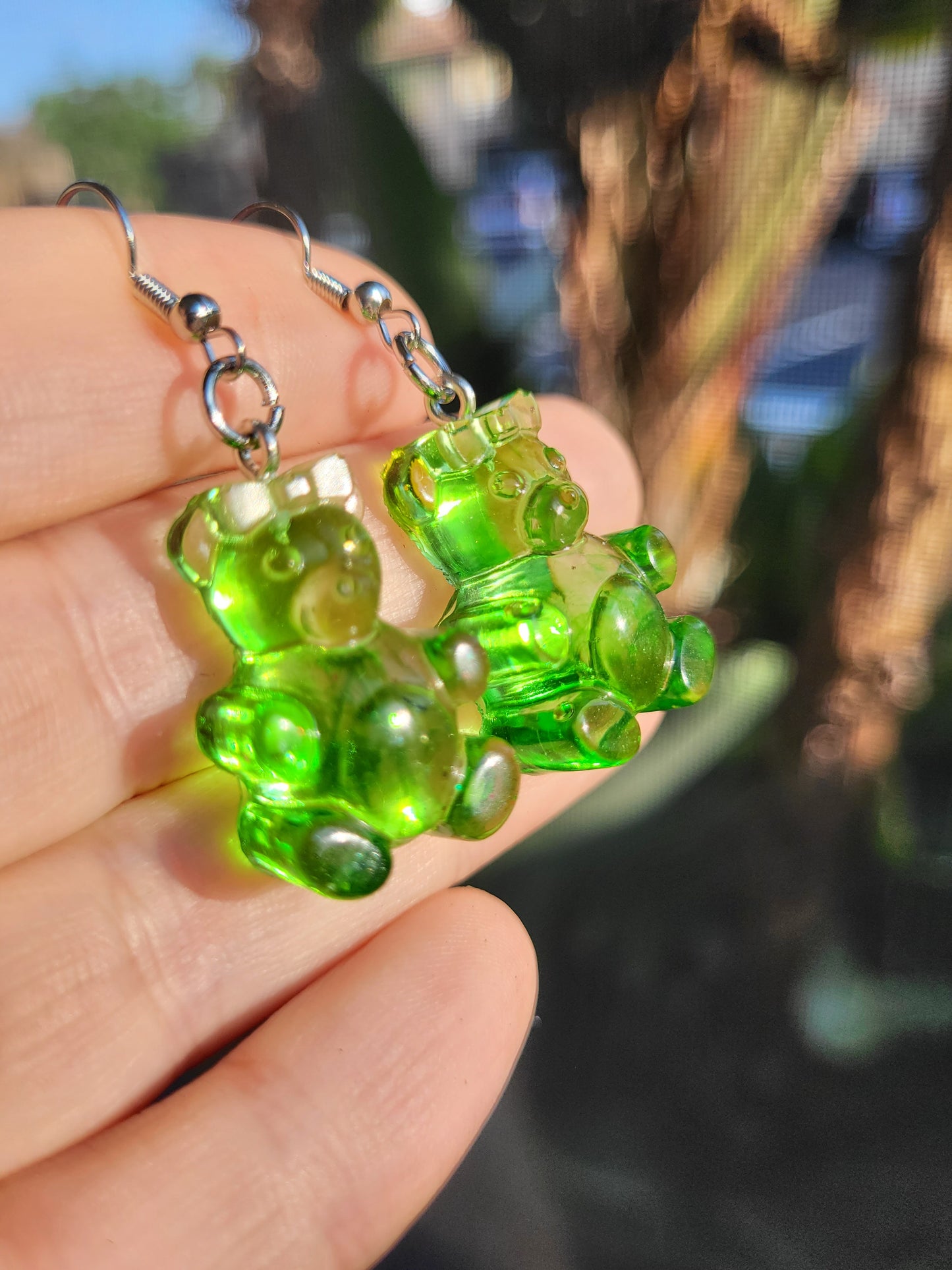 Green "Gummy Bear" Earrings